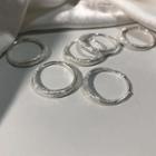 Glitter Hoop Earring 1 Pair - Silver - One Size