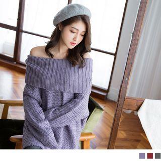 Off-shoulder Loose-fit Sweater