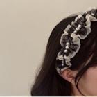 Faux Pearl Mesh Headband Off-white & Black - One Size