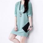 Lace Sleeve Tunic Dress