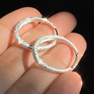 Alloy Hoop Earring 1 Piece - Silver - One Size