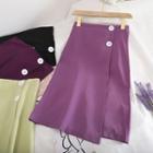 Button-up A-line Wrap Skirt