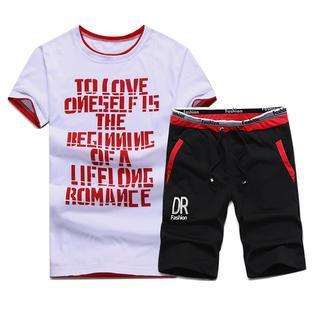 Set: Lettering T-shirt + Sweatshorts