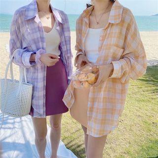 Plaid Light Shirt / Mini Skirt