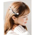Faux-pearl Wavy Hair Barrette