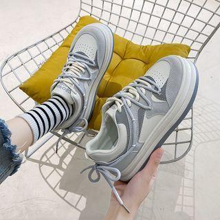 Color Block Drawstring Platform Sneakers