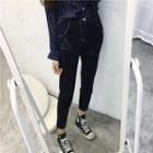 Embroidered Drop Crotch Jeans