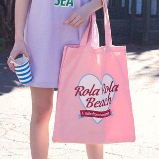 Letter Print Shopper Bag Pink - One Size