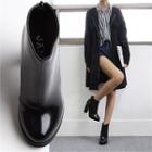 Chunky-heel Patent Ankle Boots