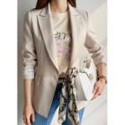 Peaked-lapel Letter-patched Blazer