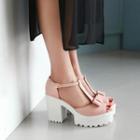 Bow Platform Chunky Heel Sandals