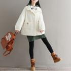 Embroidery Pocket Buttoned Woolen Jacket