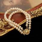 Genuine Pearl Layered Bracelet White - One Size