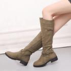 Buckle Detail Knee High Boots