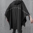 Buckled Hooded Cape Jacket Black - One Size