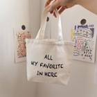 Smiley Face Print Canvas Lunch Bag