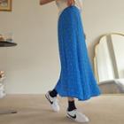 Heart-pattern Long Flare Skirt