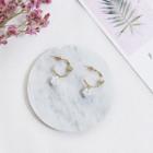 Faux Pearl Open Hoop Earrings As Shown In Figure - One Size