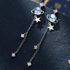 925 Sterling Silver Star Moonstone Dangle Earring 1 Pair - As Shown In Figure - One Size