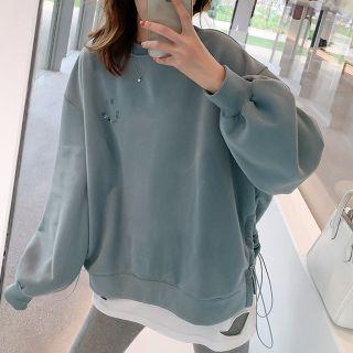 Drawstring Wing Applique Sweatshirt
