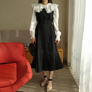 Suspender Trench Dress Black - One Size