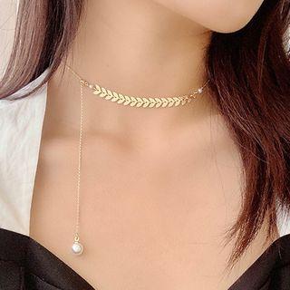 Faux Pearl Alloy Pendant Necklace / Bracelet / Dangle Earring
