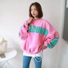 Oversized Printed Brushed-fleece Lined Sweatshirt