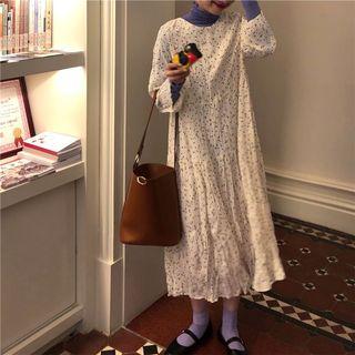 Long-sleeve Top / Dotted Midi Dress