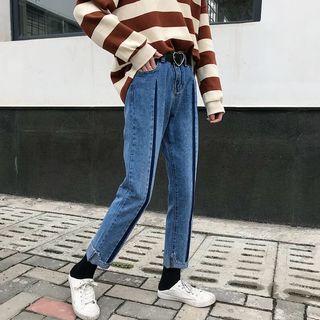 Regular-fit Cuffed Panel Jeans