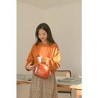 Wool Blend Short Sweater Orange - One Size