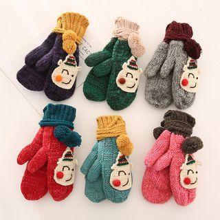 Cartoon Pom Pom Knit Gloves