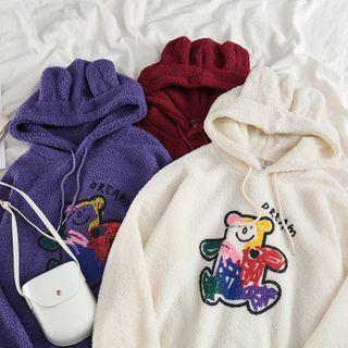 Print Fleece Loose-fit Hoodie