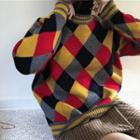 Argyle Boxy Sweater