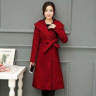 Plain Long Wrap Coat