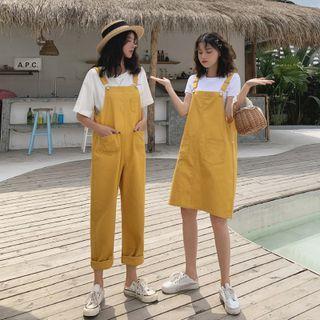 Straight Leg Denim Dungarees / Mini Overall Dress