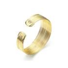 Fashion Exaggerated Plated Gold Plated Wide Edition Open Bangle Golden - One Size