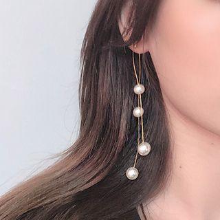 Faux Pearl Dangle Earring 1 Pair - Ac2445 - Faux Pearl - Gold - One Size