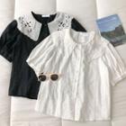Short-sleeve Peter-pan Collar Blouse