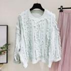 Fringed Sweater Light Green - One Size