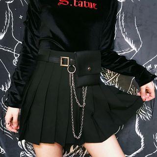Pleated Skirt / Pouch Belt / Set