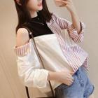 Color Block Asymmetric Shirt