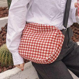 Checked Crossbody Bag Gingham - Red - One Size