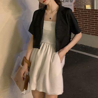 Short-sleeve Blazer / Spaghetti Strap Romper