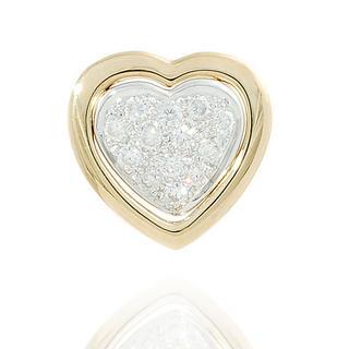 18k Yellow Gold Heart Shape Pendant With Diamonds