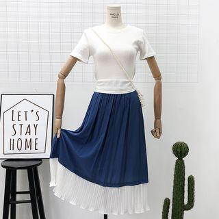 Colorblock Midi Skirt
