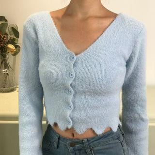 Scalloped Cropped Cardigan