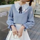 Lace Collar Bell-sleeve Blouse