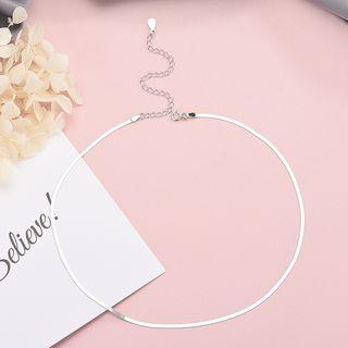 925 Sterling Silver Choker Ns303 - Platinum - One Size
