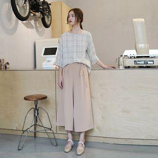 Tie-front Wide Leg Pants