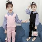 Set: Collared Pullover + Straight-cut Pants